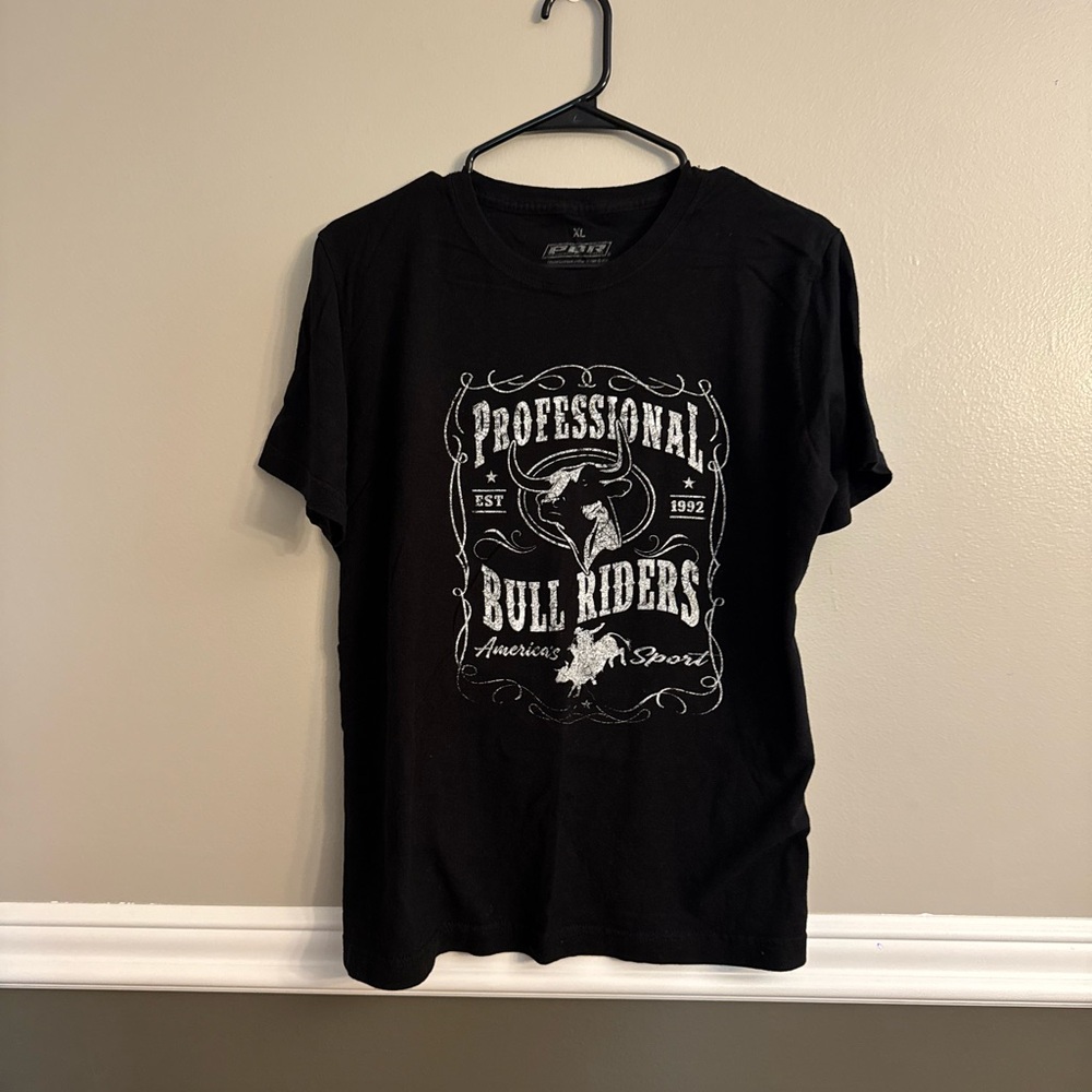 Women’s Professional Bull Riders Graphic Black Tee: XL